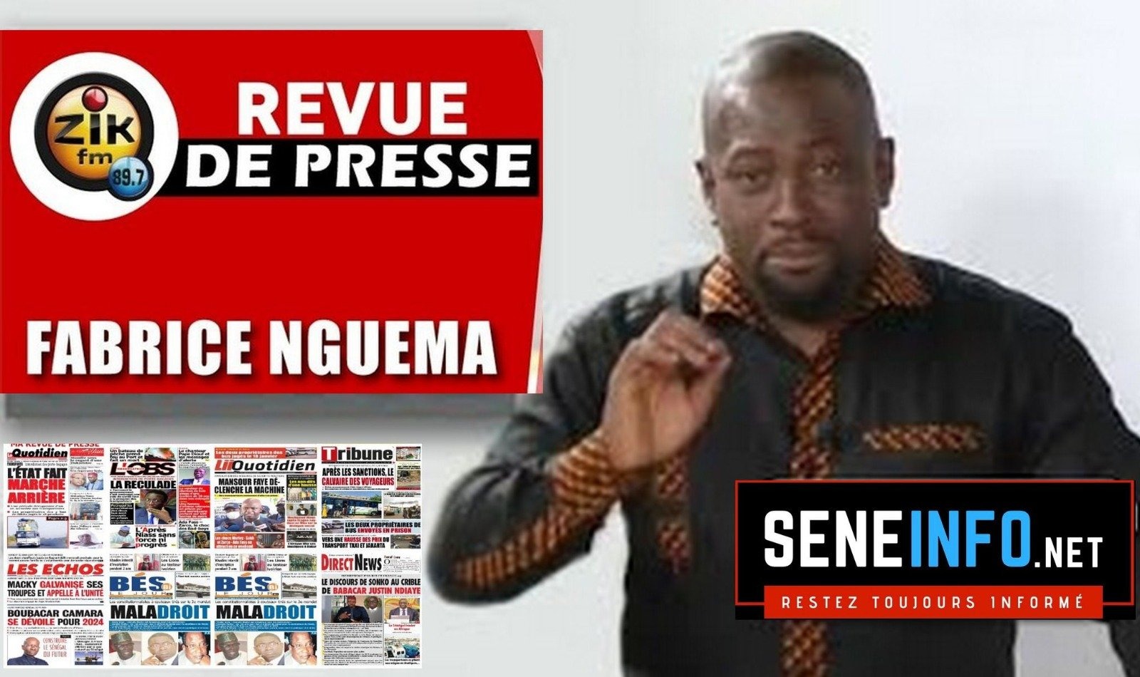 Revue De Presse (Français) Zik Fm -Lundi 08 Mai 2023 - Fabrice Nguema